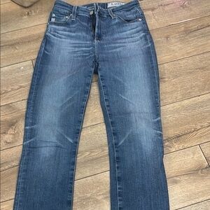 Ag Adriano Goldschmied Blue Straight Leg Pants